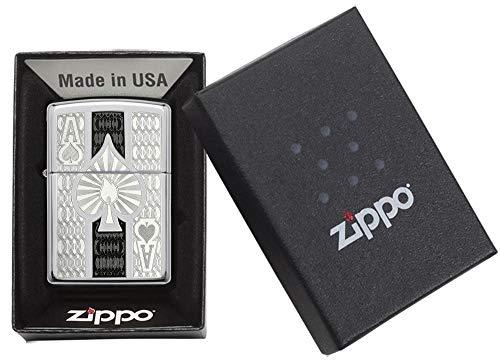 Briquet Tempête Zippo Ace en Chrome avec Coffret Cadeau Idéal - 7