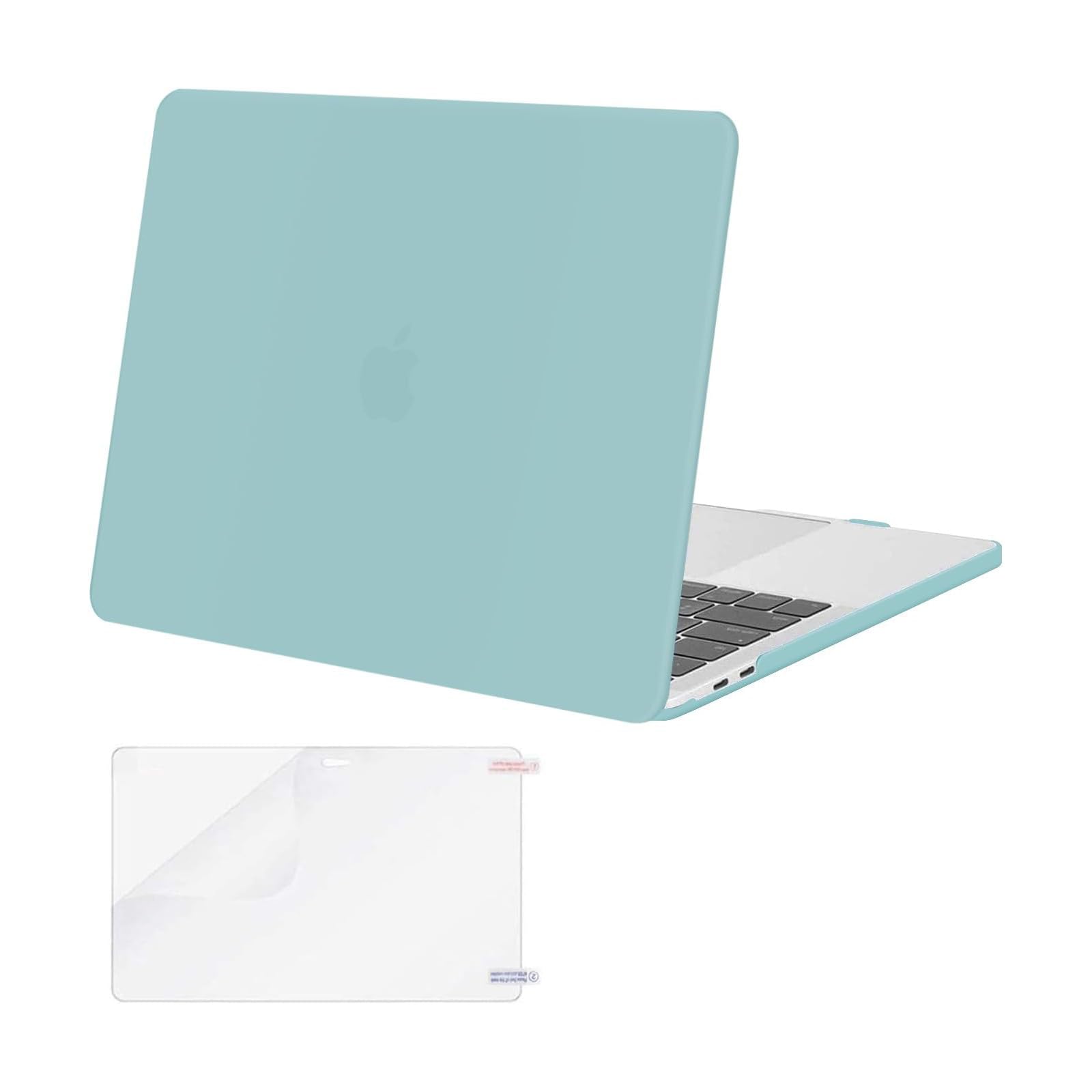 MOSISO Compatible with MacBook Pro 13 inch Case M2 2025, 2024, 2023, 2022-2016 A2338 M1 A2251 A2289 A2159 A1989 A1708 A1706 with/Without Touch Bar, Plastic Hard Shell&Screen Protector, Aquamarine