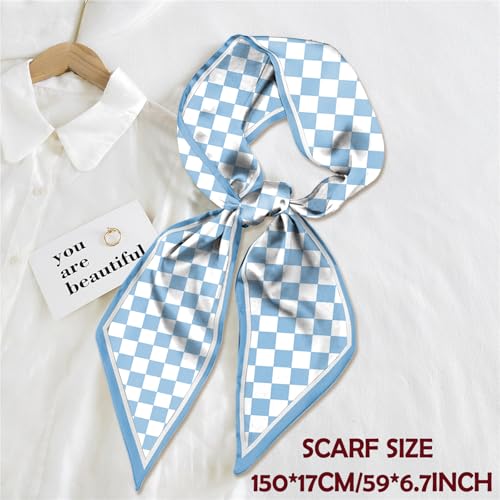 Scarf Silk Feeling Hair Head Long Neck Satin Fashion Scarfs for Bag Decoration Women Girls Cute Aesthetic 59 * 6.7”2