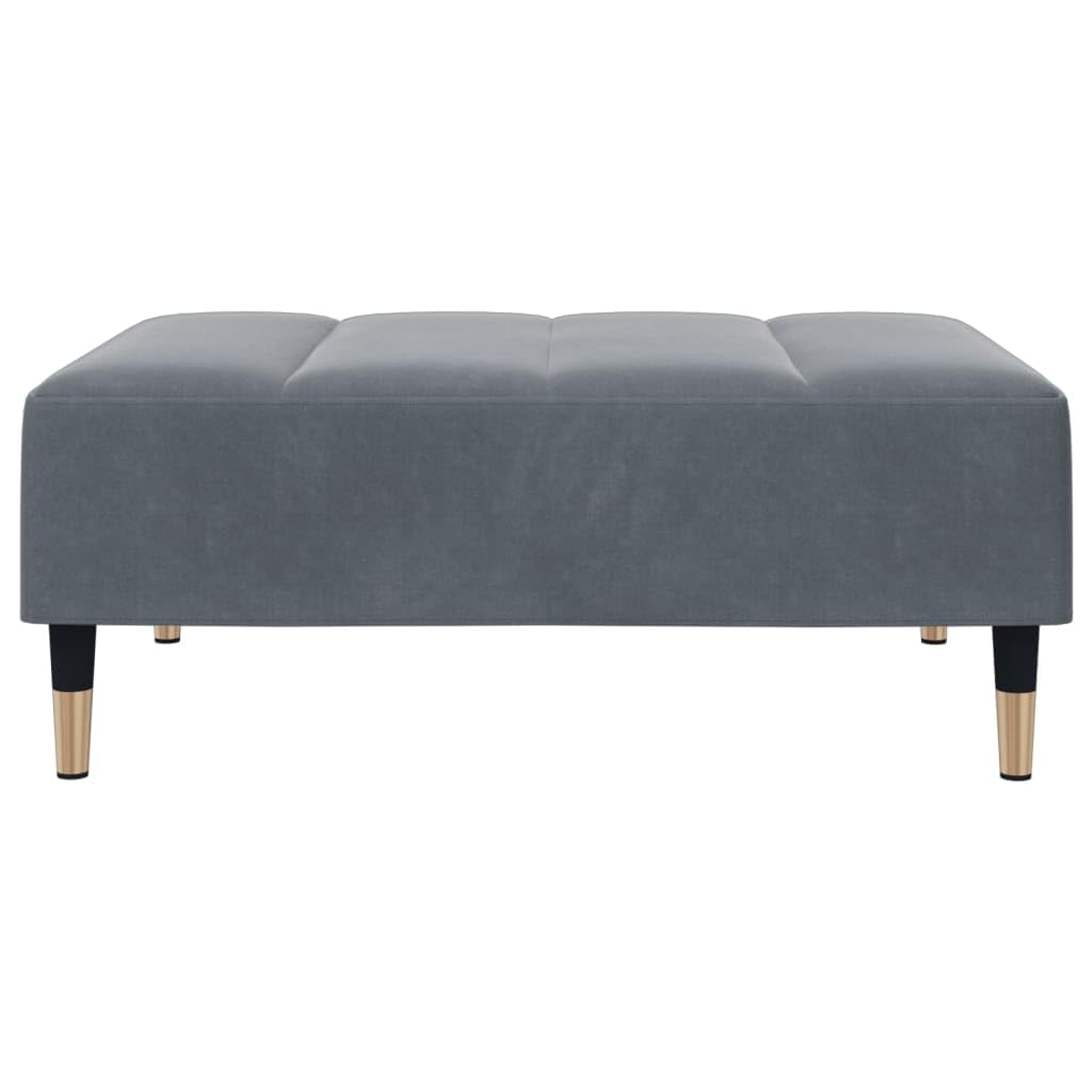 Sofá cama de 2 plazas con reposapiés y 2 almohadas, terciopelo gris