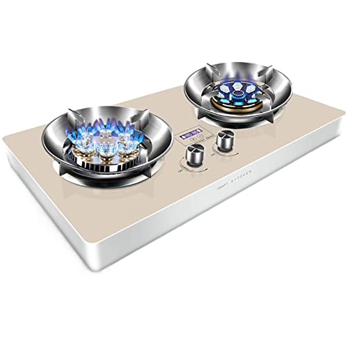 Table de Cuisson à gaz Cuisinière à gaz de Bureau 1 brûleur en Verre, plaques de Cuisson Portables (4200 W et 7200 W), avec Protection Anti-Extinction, minuterie Intelligente de 180 Minutes, plusieu