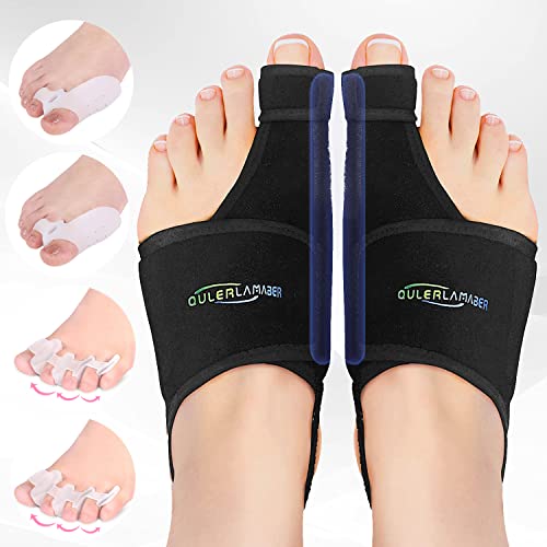 Bunion Corrector For Women And Men,Toe Separator & Toe Straightener,Big Toe Brace For Bunion Pain Relief,Orthopedic Bunion Splint For Hallux Valgus,Day And Night Wear (Black) #TOP2