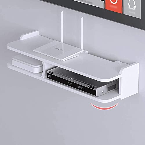 Console multimédia flottante et étagère de rangement design pour routeur - 4