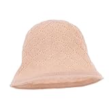 CONGARTENO Fashion Hollow Out Breathable Bucket Hat for Women and Men Lightweight Windproof Sunshade Cap for Outdoor Beach Spring Summer Beige Adjustable