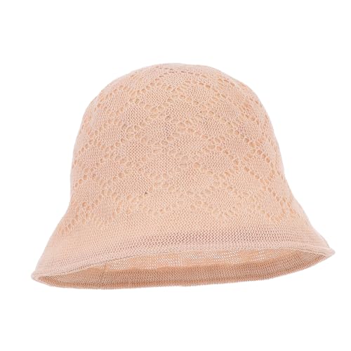 CONGARTENO Fashion Hollow Out Breathable Bucket Hat for Women and Men Lightweight Windproof Sunshade Cap for Outdoor Beach Spring Summer Beige Adjustable