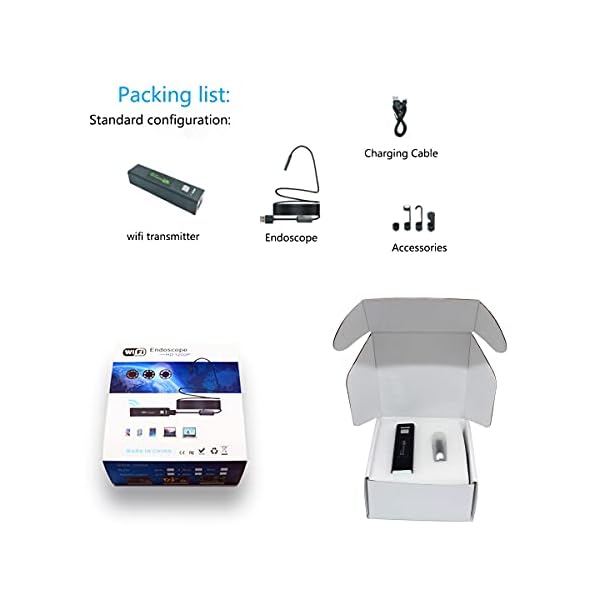 MH-RING Endoskopkamera WiFi 5 Megapixel 1200P HD Industrie Endoskop IP68 Wasserdicht 8 Einstellbare LED Leuchten für… – Bild 8