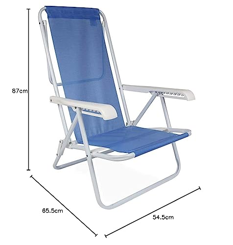 Mor - Cadeira Reclinável Aço 8 Posições Azul