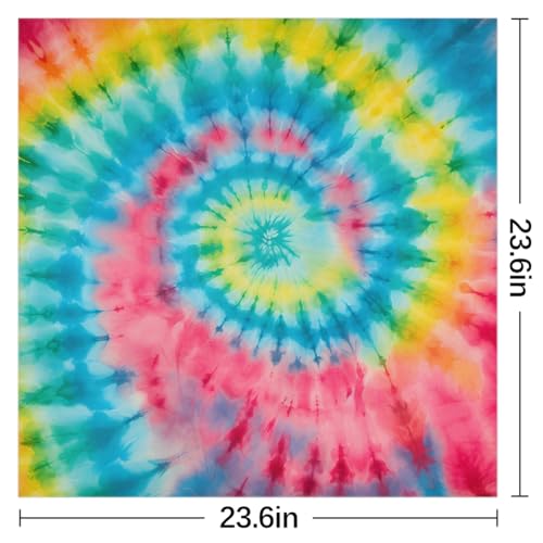 Rainbow Tie Dye Swirl Silk Scarf for Women Girls Hair Head Silk Scarf Square Purse Satin Scarves Bandana Wraps2