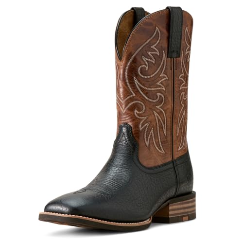 Ariat Mens Slingshort Black Adobe 11In Dark Tan Cowboy Boots