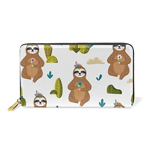 Portefeuille paresseux long cuir véritable GIGIJY grand format zippé