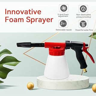 HEKOBAG Snow Foam Gun Sprayer,1000ML Car Wash Foams Cannon Adjustable Long Guns Use Hose Sprayer High Pressure Cleaning Spray Gun Universal Garden Hose Foam Sprayers for Home Garden Wash Car