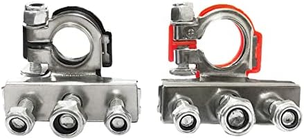 12V 3-way Battery Terminal Connectors, Negative and Positive Copper Plate Cable Clamp Quick Connector, suitable for battery terminal connection of automobiles (3-way)