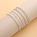 DEARMAY Dainty Silver Plated Chain Bracelet Set for Womens Trendy Waterproof Silver Plated Jewelry Fashion Stackable Box Cuban Figaro Herringbone Link Bracelets Pack Stack Gifts for Women