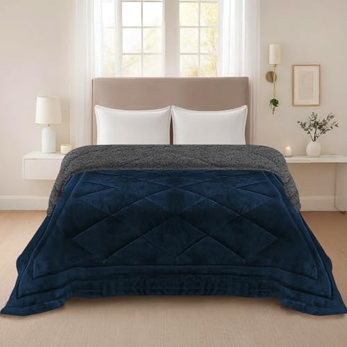 Homestan Fleece Sherpa Quilt Blanket for Heavy Winter, Double 88x...