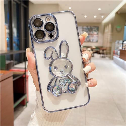 Coque iPhone 14 Pro Max paillettes bleu et sable mouvant chic