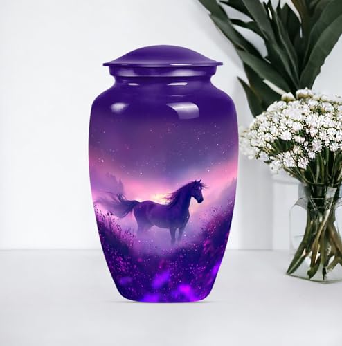 Image of Horse Urn for Ashes - Large 10 Inch Cremation Urns for Human Ashes Adult Male Female - Companion Urns for Human Ash - Funeral Urn for Mom- Decorative Ash Holders - 10 inch Set of 1