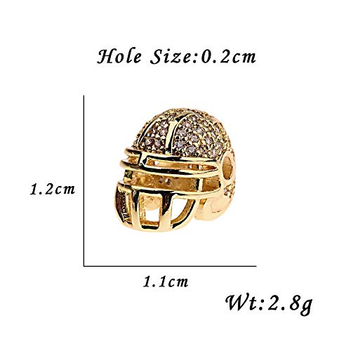 crystal football helmet for bead bracelets Calvas Copper Cubic Zirconia DIY Spacer Beads American Beads Jewelry Making Fit Bracelet BD1064 Dehooking Tool Color:Pearl/White Collectors Hand Building a battery box