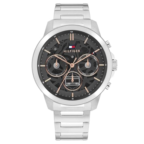Tommy Hilfiger Multifunction Quartz Analog Watch for Men with Sil...