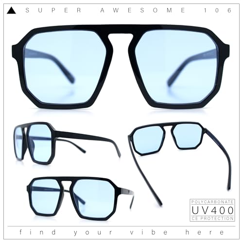 Image of SA106 Mens Octagon Geometric Plastic Racer Mob Pilots Sunglasses