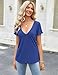 Zeagoo Womens Low Cut Holiday Shirts and Blouses Deep Plunge V Neck Plus Size Top Cute Fashion Clothing, Royal Blue XL