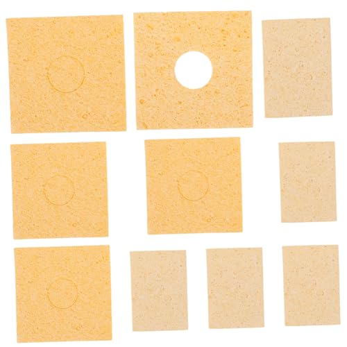 IWOWHERO 10pcs Wood Pulp Cotton Iron Cleaner Soldering Iron Tip Cleaner Solder Sponge Solder Cleaning Sponge
