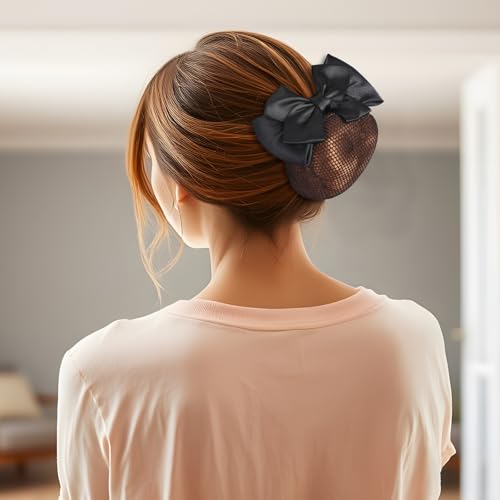 2 Pcs Hair Snood Net, Cubierta de moño para mujer negra miniatura 3