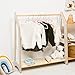 Montessori Clothing Rack for Toddler Furniture Wooden Wardrobe Shelf Clothes Kids Birthday Gift Dress up Wood Display Baby Storage Child Size Children Girl Boy Room Decor (Dark Walnut)