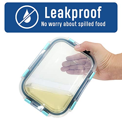 Sparc Lighting 24 Piece Glass Meal Prep Containers Food Storage Set With Leak Proof Locking Lids (Blue) #TOP4