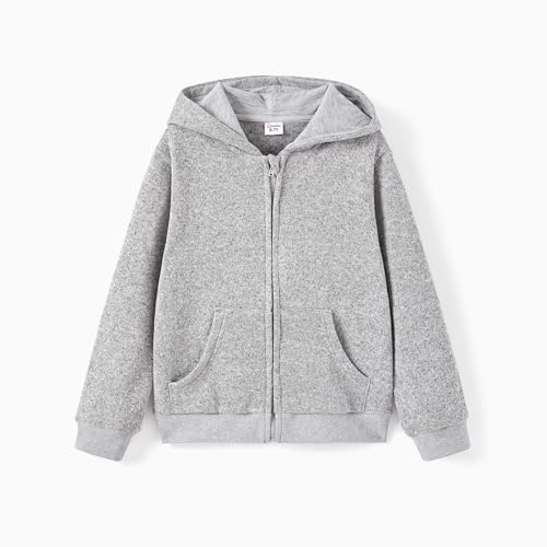 PATPAT Boys Hoodie Sweatshirt Size 4-9 Years Fleece Full Zip Up Long Sleeve Lightweight Jacket with Kangaroo Pockets for Kids