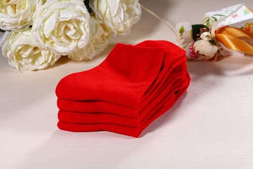 Azwelier Unisex Colorful Quarter Ankle Athletic Socks Breathable Cotton Blend Crew Style 4 Pairs Pack Men 8-12 Women 7-113