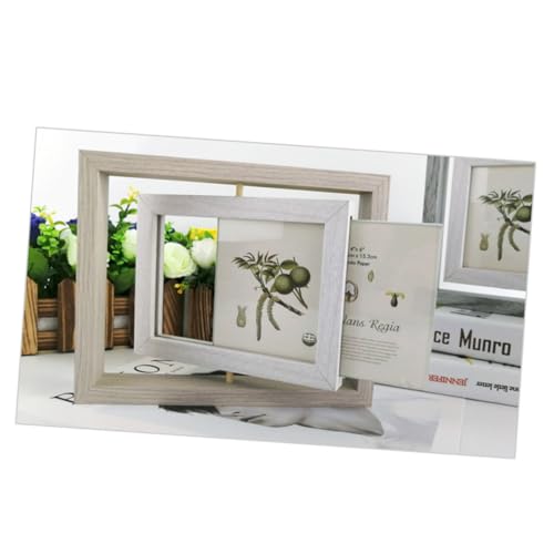 HOODANCOS Double-sided Wooden Photo Frame American Style Cyan- Rotating Frame for Plant Specimen and Cherished Memories for Home