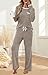 XIEERDUO Women's Loungewear Sets 2 Piece Sets For Women Dressy Early Fall Fashion Pajamas Chocolate Brown Fall Clothes Womens Lounge Set Drawstring Wide Leg Pants Vacation Outfits Coffee L