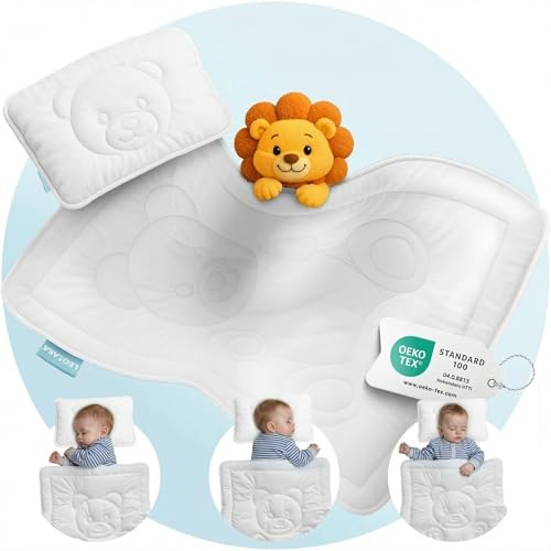 LEOSARA® Kinder Bettdecken Set - Kinderbettdecke 100x135 Set mit Kissen 40x60cm – Baby Bettdecke Kiâ€¦ – Miniatur