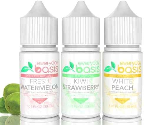 Everyday BasisMonkfruit Sweetened Water Flavoring – Liven Up Your Water – Great Taste – Great Flavors – Keto Friendly, 0 Calories – No Dyes or Food Coloring (Summer Variety Pack)