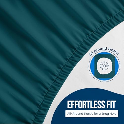 Image of 100% Waterproof Premium Cotton Feel Mattress Protector Queen Size, 78x60 Inches | Breathable and Hypoallergenic Ultra Soft Fitted Bed Protector- Queen (TealGreen)