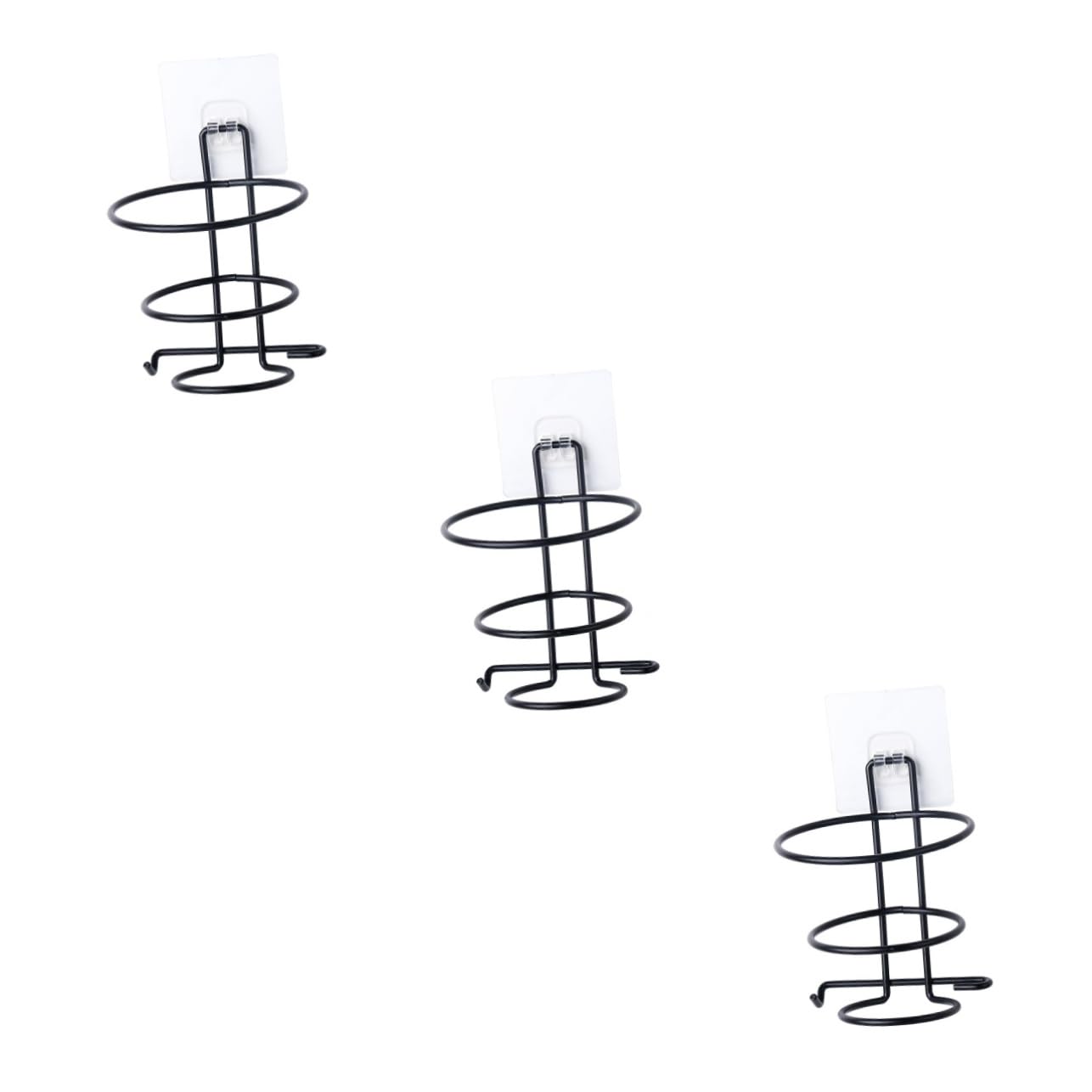 DOITOOL 3stücke Wandhalterung Für Haartrockner Fönhalter Aus Robustem Minimalistisches Design Für Badezimmer Hohe Temperaturbeständigkeit Platzsparende Aufbewahrung Schwarz