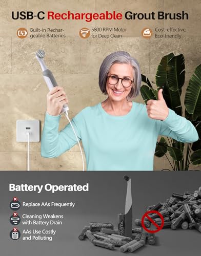 Image of kHelfer Cordless Spin Scrubber, Electric Grout Brush with Multi-Brush Heads