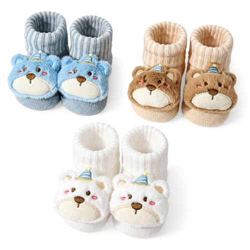 Image of SNOWIE SOFT 3 Pairs Baby Girls Stocking Polyester Cotton Mesh Stocking Knee High Breathable Summer Stockings Cartoon Baby Stockings Gift for Baby Girls 0-3 Years Old