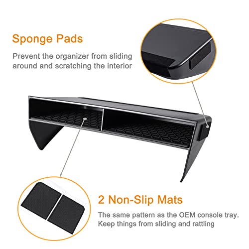 JDMCAR Bigger Slots Center Console Organizer Compatible with Toyota RAV4 2025 2024 2023 2022 2021 2020 2019 and 2021-2025 RAV4 Prime Accessories Larger Divider Tray Gear Shift Secondary Storage Box