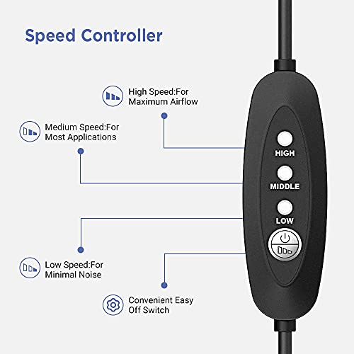 Pc Cooling Fan Easyacc Pc Fan Ultra Quiet Usb Fans [3 Speed & 4 Rubber Feet 2022 Improved- With Hook] Upgrade Quiet Usb Fan And Provide Excellent Ventilation For Pc Cases #TOP3