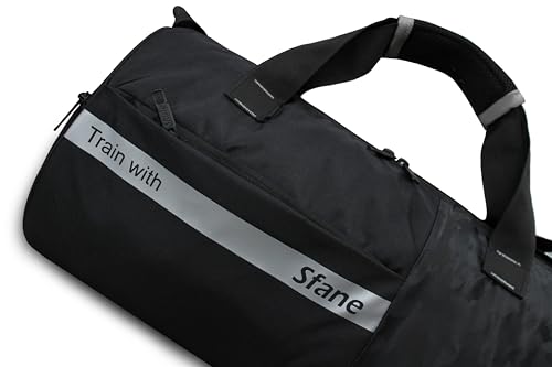 Image of Sfane Gym Bags for Men with Separate Shoe Compartment Sports Gym Bags for Women Unisex Duffle Bags for Gym for Carry & Travel Adjustable Duffel Bags Sports Bag - Black