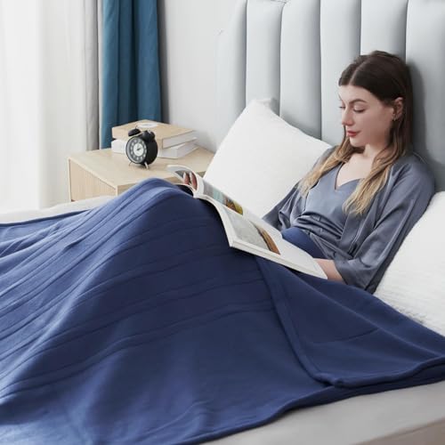 Electric Heated Blanket Full Size 72"x84", Soft Fleece with 10 Hours Auto-Off & 4 Heating Levels, Overheating Protection, Machine Washable, Darkblue