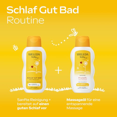 WELEDA Baby Calendula Schlaf Gut Bad 200ml Lavendelöl vegan Bio Badezusatz – Ansicht 6