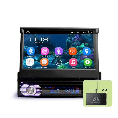 WOWAUTO ԍ1DIN 7C`DVDv[[ + 2×2nfWtZO`[i[Zbg [D362] ^b`pl Android WI SD Bluetooth 16GB iPhone WiFi ڑ C_bV nfW^tZOe