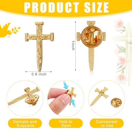 Yinkin 50 Pcs Cross Pins Bulk Jesus Lapel Pins Christian Memorial Gift for Men Women Chaplain Church Prayer2