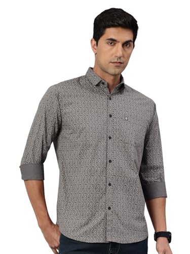 Image of Majestic Man Custom Abstract Printed Pure Cotton Slim Fit Casual Shirt