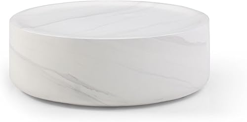 Miniatura 6 de Mesa auxiliar rectangular de mármol blanco para sala de estar, mesa central de mármol sintético, moderna y elegante mesa de cóctel de madera para