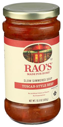 Image of Rao's Made for Home Tuscan Beef Soup, 16 oz, Traditional Italian Heat and Serve Soup, Made with Premium Quality Ingredients (Pack of 4)