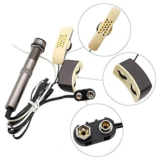 ASCENDAS Folk Acoustic Guitar PICKUP, A-202 Guitar Equalizer Piezo Pickup Amplifier Tuner with 6.35mm output jack (with microphone)