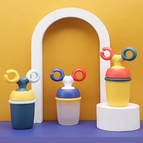Image of Baby Skin Care Powder Talcum Puff Case Cum Container Box With Fruit Feeder Nibbler Teether For Babies /Kids /Toddler /New Born BPA Free (PATTERN 41)